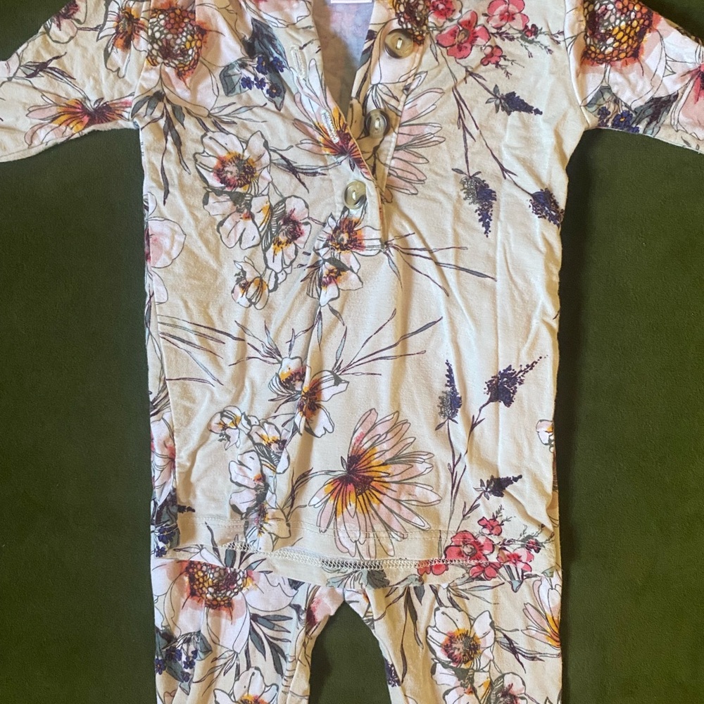 Lou Lou & Company Floral Kids Matching Set - Cream and Pink